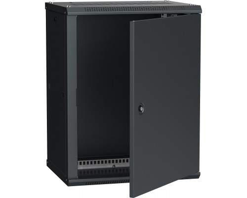 Шкаф навесной ITK LINEA W, 19&quot;, 12U, 635х600х450 мм (ВхШхГ), дверь: металл, разборный, цвет: чёрный