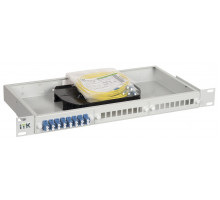 Кросс-панель ITK, 1HU, портов: 24 SC (Duplex) OS2, установлено адаптеров: 8невыдвижная, прямая, цвет: серый