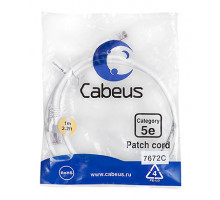 Патч-корд Cabeus PC-UTP-RJ45-Cat.5e-1m-WH Кат.5е 1 м белый
