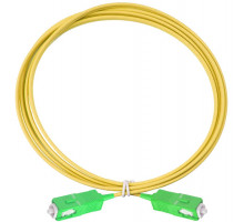 Комм. шнур оптический Eurolan Tight Buffer, Simplex SC/SC (APC/APC), OS2 9/125, LSZH (нг(A)-HF), 3м, зелёный хвостовик, цвет: жёлтый