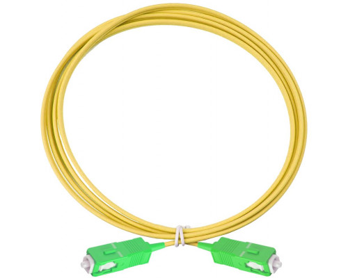 Комм. шнур оптический Eurolan Tight Buffer, Simplex SC/SC (APC/APC), OS2 9/125, LSZH (нг(A)-HF), 3м, зелёный хвостовик, цвет: жёлтый