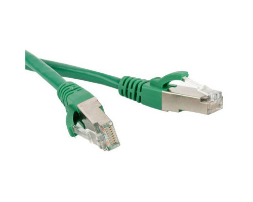 Шнур комм. Hyperline, кат. 5е, экр., SF/UTP, RJ45/RJ45, LSZH, AWG26 0.5м, зелёный