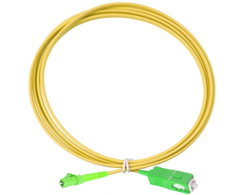 Комм. шнур оптический Eurolan Tight Buffer, Simplex SC/LC (APC/APC), OS2 9/125, LSZH (нг(A)-HF), 5м, зелёный хвостовик, цвет: жёлтый