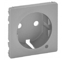 Лиц. панель розеточная Legrand Valena Life, 1х Schuko, плоская, для розетки 2К+3, цвет: алюминий (LEG.754852)