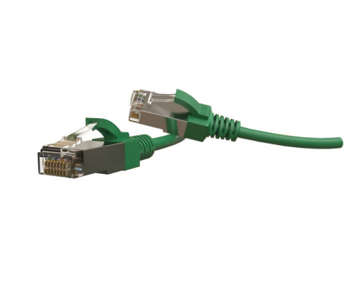 Шнур комм. Hyperline, кат. 6, экр., S/FTP, RJ45/RJ45, LSZH, AWG28 2м, зелёный