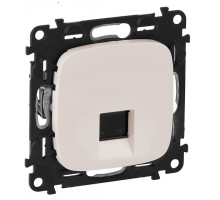 Лиц. панель розеточная Legrand Valena Allure, 1х RJ45, 58х51 мм (ВхШ), плоская, для розетки RJ45, цвет: перламутр (LEG.755419)