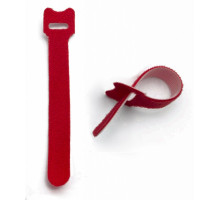 Стяжка кабельная на липучке Hyperline WASN, открывающаяся, 15 мм Ш, 210 мм Д, 10 шт, материал: полиамид, цвет: красный