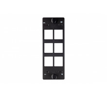 Планка Eurolan Q-SLOT, 6 х Keystone, для слотовых панелей, цвет: чёрный