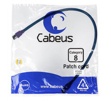 Патч-корд Cabeus PC-SSTP-RJ45-Cat.8-0.5m-LSZH Кат.8 0.5 м серый