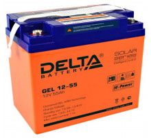 Аккумулятор для ИБП Delta Battery GEL, 214х137х228 мм (ВхШхГ),  необслуживаемый электролитный,  12V/55 Ач, цвет: жёлтый, (GEL 12-55)