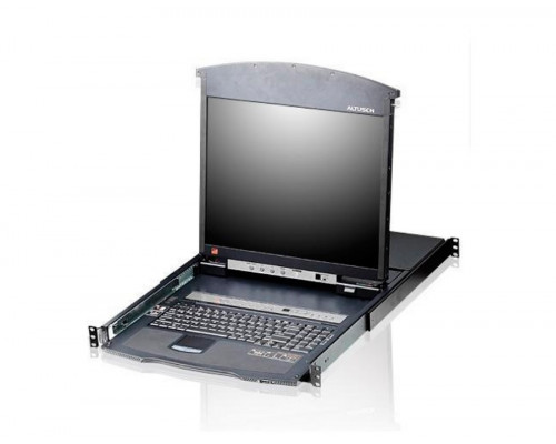 Переключатель KVM Aten, Altusen, портов: 8, 440х701,2х480 мм (ВхШхГ), USB, RS232, RJ45, PS/2, цвет: чёрный