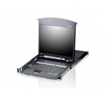 Переключатель KVM Aten, Altusen, портов: 8, 440х701,2х480 мм (ВхШхГ), USB, RS232, RJ45, PS/2, цвет: чёрный