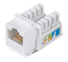 Cabeus KJ-RJ45-Cat.6-90 Вставка Keystone Jack RJ-45, категория 6, заделка тип 110, белая