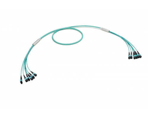 Комм. шнур оптический Eurolan, MTP/MTP, OM3 50/125, LSZH (нг(A)-HF), 50м, Ø 8,4мм, бирюзовый  хвостовик, цвет: бирюзовый