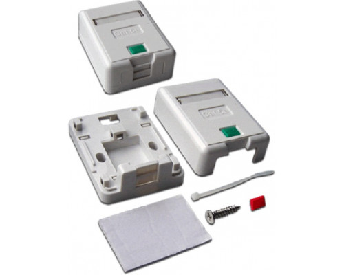 Коробка для наст. монтажа Lanmaster, Keystone, 27х48х65 мм (ВхШхГ), 1 модуль, цвет: белый