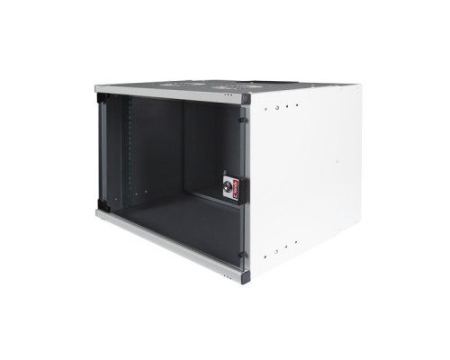 Шкаф телекоммуникационный настенный Lande EURObox, 19&quot;, 4U, 237х540х400 мм (ВхШхГ), дверь: стекло, разборный, цвет: серый