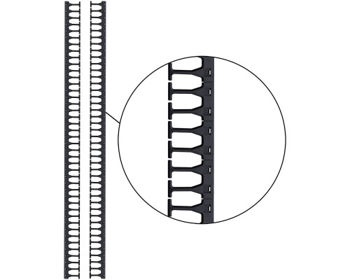 Организатор комм. шнуров Lanmaster DC, 42HU, 800х169 мм (ШхГ), вертикальный, для шкафов DC, цвет: чёрный, (2 шт в комплекте)