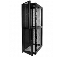 Шкаф серверный ПРОФ напольный колокейшн 46U (600 × 1200) 2 секции, дверь перф. 2 шт., чёрный,в сборе