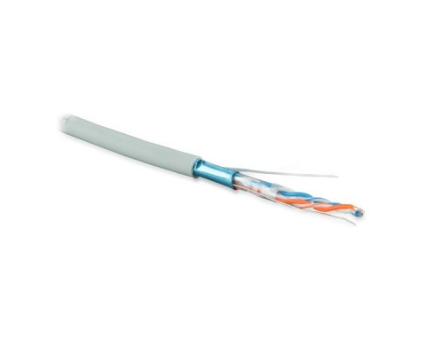 Кабель витая пара Hyperline, LSZH, F/UTP, кат. 5, проводник Ø 0,51мм, 500м, тип прокладки: внутри зданий, цвет: серый