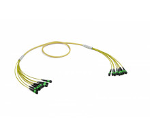 Комм. шнур оптический Eurolan, MTP/MTP, OS2 9/125, LSZH (нг(A)-HF), 100м, Ø 6,4мм, зелёный хвостовик, цвет: жёлтый