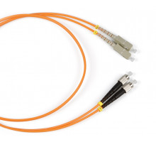 Комм. шнур оптический Hyperline, Duplex FC/SC, OM2 50/125, LSZH, 2м, Ø 2мм, серый хвостовик, цвет: оранжевый