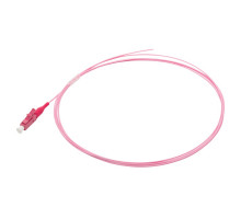 Пигтейл Lanmaster, LC/PC, OM4 50/125, 1,5м, красный хвостовик, цвет: розовый