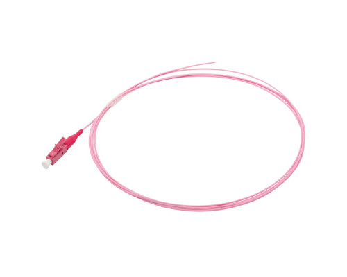 Пигтейл Lanmaster, LC/PC, OM4 50/125, 1,5м, красный хвостовик, цвет: розовый