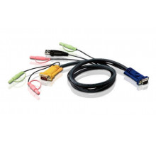 Шнур ввода/вывода Aten, USB (Type A), 1.8 м, разъём SPHD 3 в 1, с интерфейсом передачи звука, (2L-5302U)
