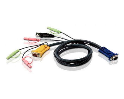Шнур ввода/вывода Aten, USB (Type A), 1.8 м, разъём SPHD 3 в 1, с интерфейсом передачи звука, (2L-5302U)