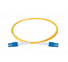 Комм. шнур оптический Eurolan HD Tight Buffer, Duplex LC/LC (UPC/UPC), OS2 9/125, LSZH (нг(A)-HF), 3м, синий хвостовик, цвет: жёлтый
