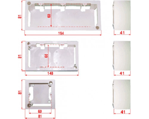 Коробка открытого монтажа Lanmaster, 3 модуля, 45х135 мм (ВхШ), цвет: белый