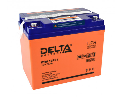 Аккумулятор для ИБП Delta Battery DTM I, 219х168х260 мм (ВхШхГ),  свинцово-кислотные,  12V/75 Ач, цвет: оранжевый, (DTM 1275 I)