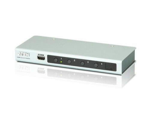 Переключатель KVM Aten, портов: 4 х HDMI (Type A), 25х82,5х200 мм (ВхШхГ), RS232, цвет: металл