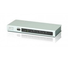 Переключатель KVM Aten, портов: 4 х HDMI (Type A), 25х82,5х200 мм (ВхШхГ), RS232, цвет: металл