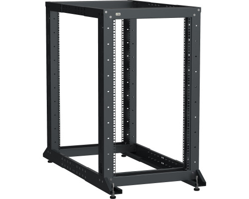 Стойка открытая 19" ITK LINEA F, телекоммуникационная, 24U, 1227х600х1000 мм (ВхШхГ), двухрамная, цвет: чёрный