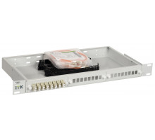 Кросс-панель ITK, 1HU, портов: 24 SC (Duplex) OM2, установлено адаптеров: 4невыдвижная, прямая, цвет: серый