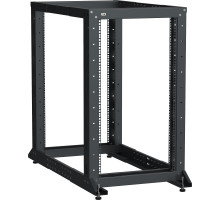 Стойка открытая 19" ITK LINEA F, телекоммуникационная, 42U, 2027х600х1000 мм (ВхШхГ), двухрамная, цвет: чёрный