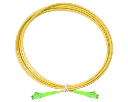 Комм. шнур оптический Eurolan Tight Buffer, Simplex LC/LC (APC/APC), OS2 9/125, LSZH (нг(A)-HF), 1м, зелёный хвостовик, цвет: жёлтый