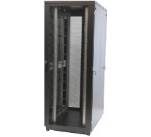 Шкаф серверный напольный Eurolan S3000, IP20, 42U, 2030х600х800 мм (ВхШхГ), дверь: перфорация, боковая панель: сплошная, разборный, цвет: чёрный