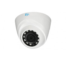 Аналоговая видеокамера RVI, купольная, помещение, 2Мп, 1/2,7’, 1920х1080, 25к/с, ИК, AHD; CVBS; CVI; TVI, об-в:2,8мм, белый, RVi-1ACE200 (2.8) white