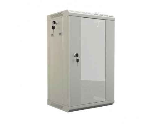 Шкаф телекоммуникационный настенный Hyperline TDB, 10&quot;, 15U, 774,5х390х300 мм (ВхШхГ), дверь: стекло, разборный, цвет: серый