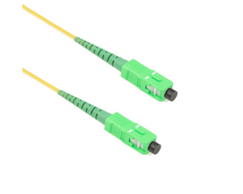 Комм. шнур оптический Hyperline, Simplex SC/SC (APC/APC), OS2 9/125, LSZH, 2м, Ø 2мм, зелёный хвостовик, цвет: жёлтый