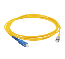 Комм. шнур оптический Lanmaster, Simplex SC/FC (APC/UPC), OS2 9/125, LSZH, 20м, синий хвостовик, цвет: жёлтый