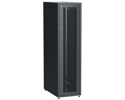 Шкаф серверный напольный ITK LINEA E, IP20, 33U, 1600х600х1000 мм (ВхШхГ), дверь: перфорация, боковая панель: сплошная съемная, разборный, цвет: чёрны