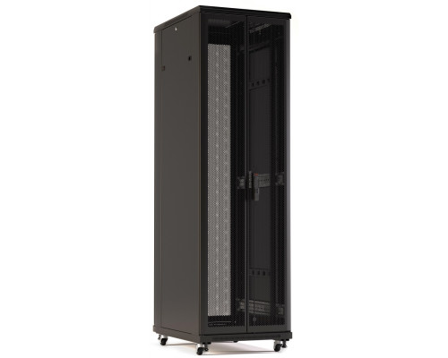 Шкаф серверный напольный Hyperline TTR, IP20, 47U, 2277х600х1000 мм (ВхШхГ), дверь: двойная распашная, перфорация, боковая панель: сплошная съемная, р