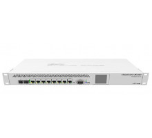 Маршрутизатор Mikrotik, CCR1009, портов: 9, 44х443х175 мм (ВхШхГ), цвет: серый, сенсорный ЖК-дисплей., CCR1009-7G-1C-1S+