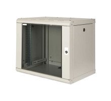 Шкаф телекоммуникационный настенный Lande PROLine, 19&quot;, 9U, 505х600х450 мм (ВхШхГ), дверь: стекло, цвет: серый