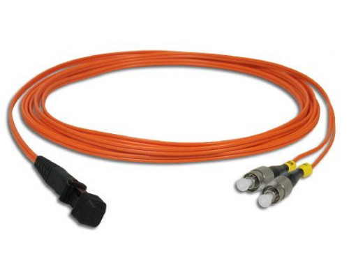 Комм. шнур оптический Hyperline, Duplex FC/MTRJM, OM1 62,5/125, LSZH, 5м, Ø 2мм, чёрный хвостовик, цвет: оранжевый