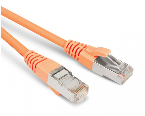 Шнур комм. Hyperline, кат. 5е, экр., STP, RJ45/RJ45, LSZH, AWG26 1.5м, оранжевый