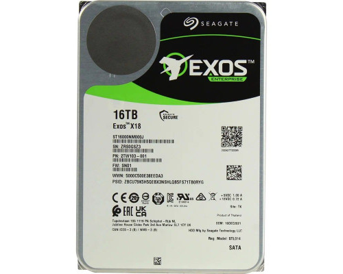 Жёсткий диск Seagate Exos X16, 16 ТБ, SAS, 7 200 rpm, ST16000NM001G